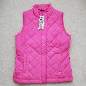 NWT Vineyard Vines Quilted Mountain Weekend Vest in Fuschia Pink szXS